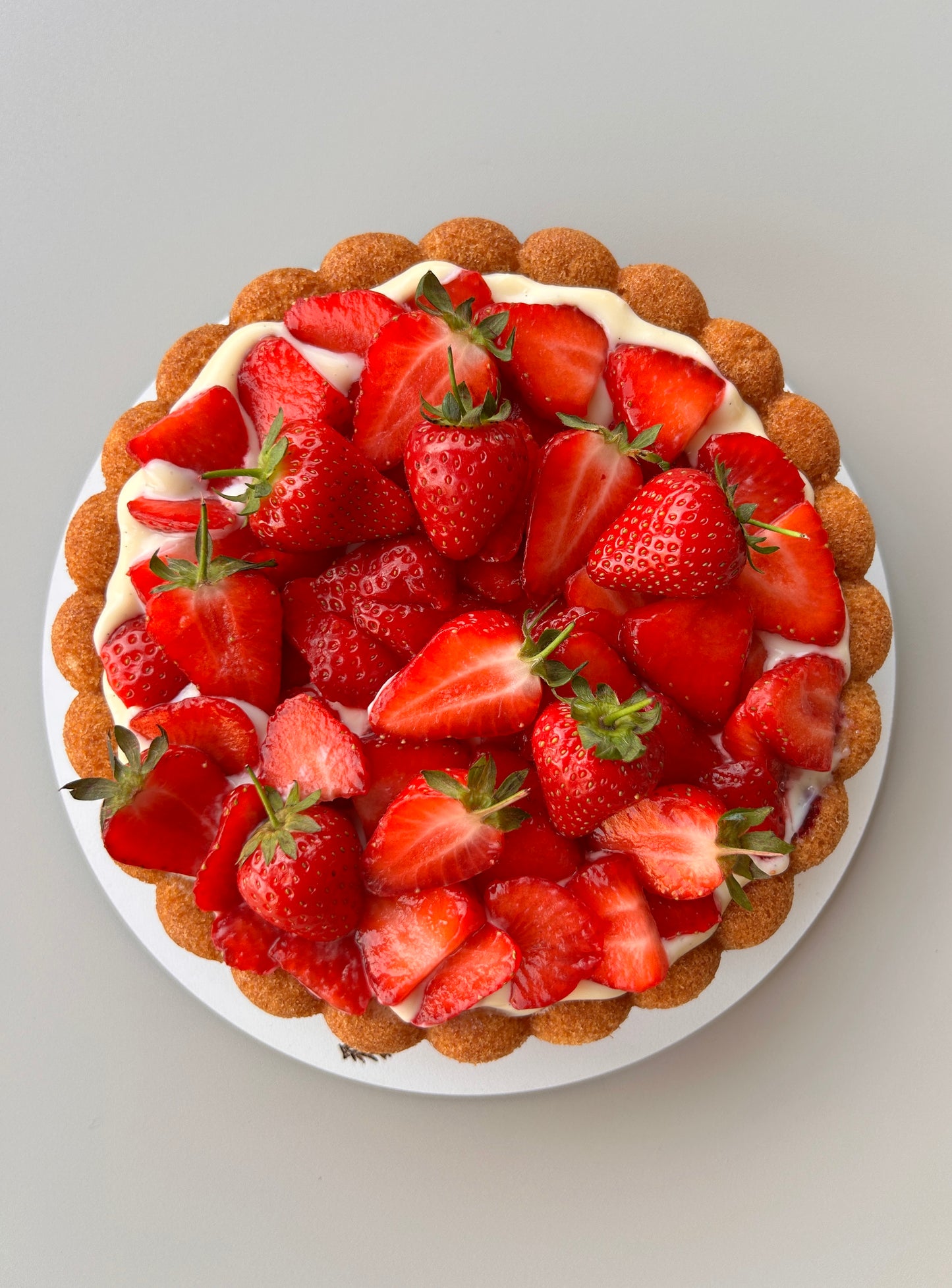 Strawberry Charlotte Cake | Vanilla Custard & Berry Jam