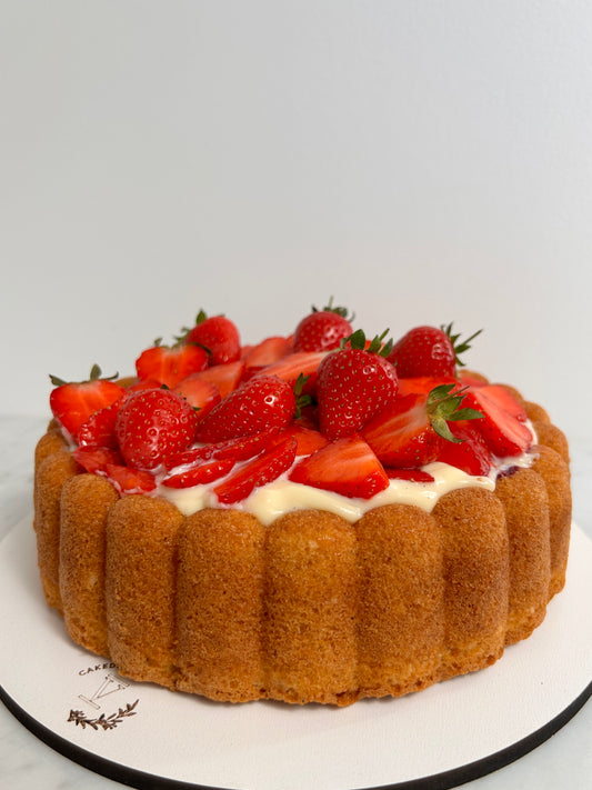 Strawberry Charlotte Cake | Vanilla Custard & Berry Jam